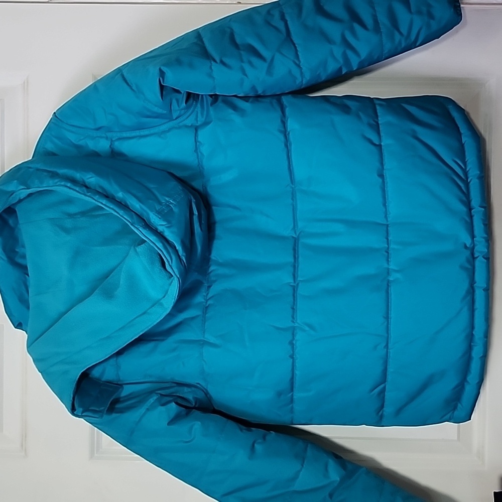 Vibrant Blue Insulated Puffer Jacket with Hood - Picture 10 of 10